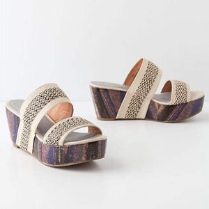 Anthropologie Pilcro And The Letterpress Cibola Platform Wedge Sandals Size 9